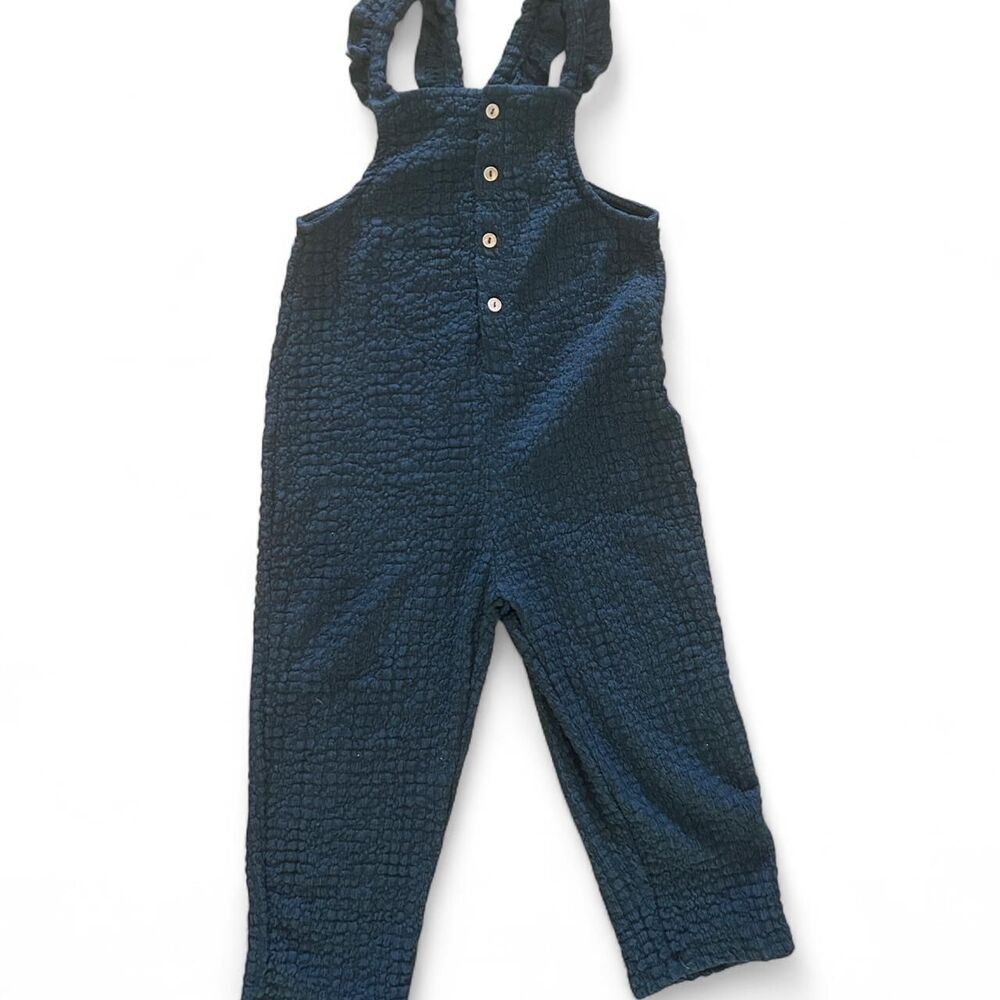 Zara girl black jumpsuit Size 2/3 years with ruffle details